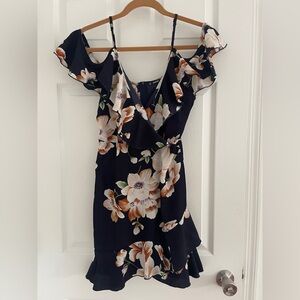 SHEIN Navy Floral Mini Dress